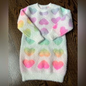 Primark rainbow heart sweater dress size 3T